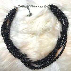 Black bead necklace